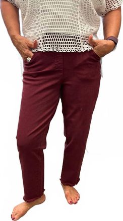 Multiples Fringe Ankle Pant In Port