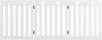 Costway Costway - Barrera De Seguridad Plegable Para Perros Mascotas Valla Protecci&oacute;n Para Habitaci&oacute;n Puerta Escalera (blanco, 3 Paneles)