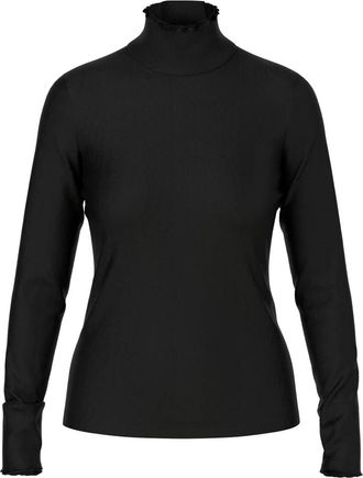 Marc Cain Unifarbenes Langarmshirt mit Rollkragen - Dames - Coltruien - Zwart - M - Katoen - Truien & Vesten