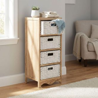 Milani Home CRONO - mobiletto in legno con 4 cassetti