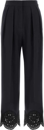 Stella McCartney Cropped Broeken - Dames - Vrijetijds broeken - Blauw - S - Leer - Broeken