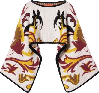 La DoubleJ Stola a fiori - Bianco