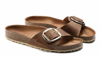 Birkenstock Womens Madrid Big Buckle Sandal In Cognac