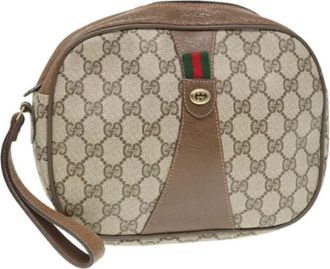 Gucci Pre-owned Clutches, female, Beige, Size: ONE SIZE Pre-owned GG Canvas Clutch