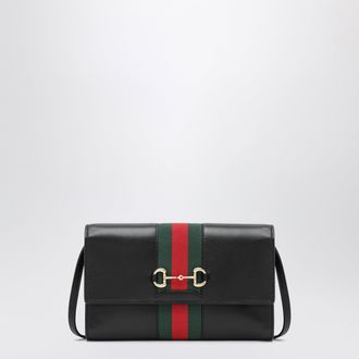 Gucci Black Gucci Horsebit Web wallet with strap