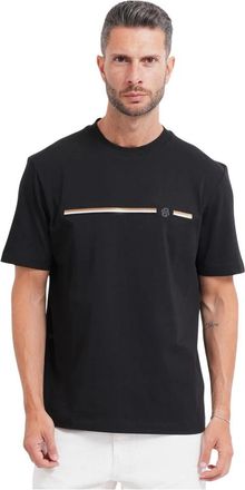 HUGO BOSS Business Riem - Heren - T-shirts - Zwart - 2XL - Leer - Tops