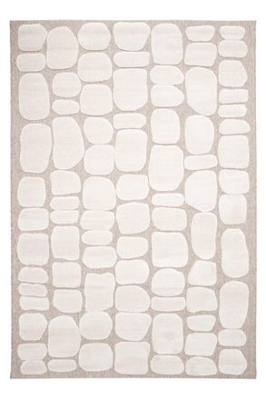 AFK Living Alfombra gofrada estilo Japandi beige 120 x 170 cm