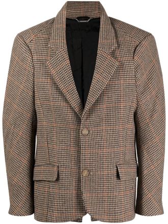 Jordan Luca Bulldog single-breasted blazer - men - Nylon/Wool/Polyamide/Viscose - 50 - Brown