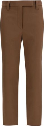 Brunello Cucinelli Brown Slim Flat Front Pant