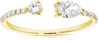 Vir Jewels 2/5 cttw Lab Grown Diamond Engagement Ring in 14K Yellow Gold For Women