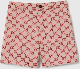 Gucci Kids - GG Canvas Shorts, Size 10 years, Red, Ready-to-wear