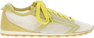 Jacquemus Yellow Les Tennis Mesh Leather Sneakers