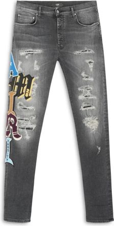 Amiri Slim Fit Jeans, male, Black, W34, Varsity Patch Skinny Jean
