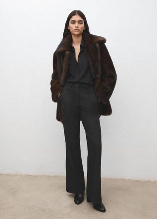 Mango Pantaloni diritti cintura grigio - Donna - 38 - MANGO