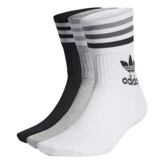 adidas Originals Mid Cut Crew Socks White Grey Black HC9554