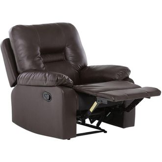Beliani Beliani - Modern Faux Leather Recliner Chair Manual Reclining Padded Armchair Brown Bergen