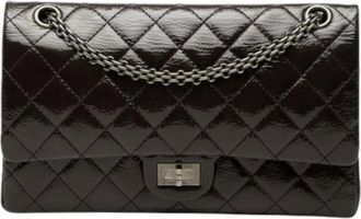 Chanel Pre-owned Vintage Double Flap Shoulder Bag - Dames - Pre-owned - Paars - Maat: ONE Size Zijde