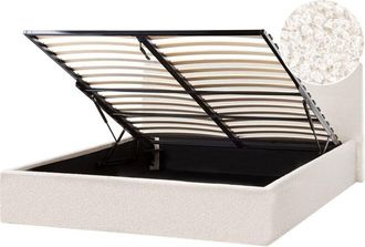 Beliani Ottoman Bed Boucle ORBEY 160 x 200 cm (EU King Size) Off-White