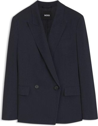 BOSS Regular-fit blazer in pinstripe stretch crepe