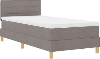 vidaXL Box Spring Bed with Mattress Taupe 90 x 190 cm Fabric vidaXL