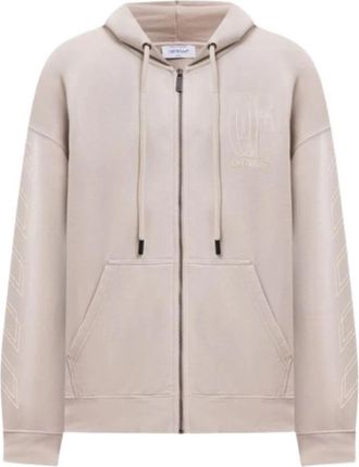 Off-white Big Double Arrow Skate Zip Hoodie - Heren - Vesten met rits - Beige - M - Hoodies & sweatvesten