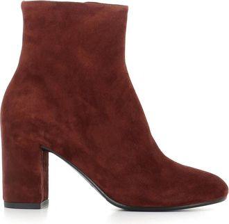 Del Carlo Enkellaarsje - Dames - Laarzen met Hak - Rood - 38 1/2 EU - Leer - Schoenen