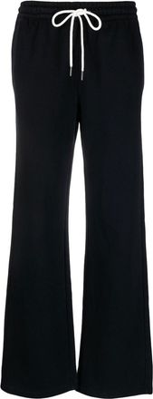 Paul Smith logo-embroidered straight track pants - women - Organic Cotton - L - Black
