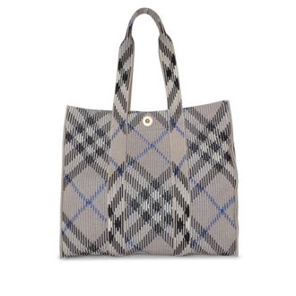 Burberry Med Check Lichen Beige Tote Bag