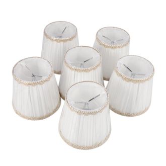 OEM Pantalla Para L&aacute;mpara De Ara&ntilde;a, Solo Para Bombillas Tipo Vela, Pantalla Con Soporte De Pinza, Juego De 6, Blanca
