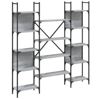 Berkfield Home Bookshelf Grey Sonoma 155.5x24x166.5 cm Engineered Wood