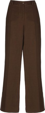 P.A.R.O.S.H. Brown Raisa26 Linen-Blend Chino Pants