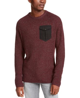 American Rag Cie Mens Crewneck Pocket Sweater Red Size Small