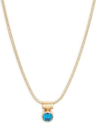 Set & Stones Ellie Birthstone Pendant Necklace in Gold /September at Nordstrom