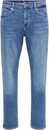Only & Sons Jeans met rits en knoopsluiting met zakken - Heren - Slim Fit Jeans - Blauw - W30 L32 - Katoen - Jeans