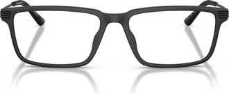 Emporio Armani 0ea3268u Rectangular Matte Black Eyeglasses with Ridged Temples