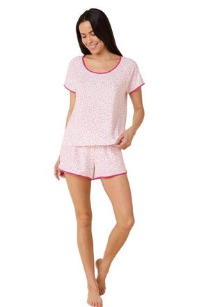 The Cats Pajamas Pima Knit Short Simple Set in Confetti Dot Orchid at Nordstrom, Size X-Large