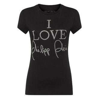 Philipp Plein Dames, Tops, Zwart, Maat: XS Katoen