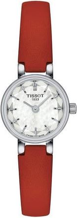 Tissot Lovely Round Leather Strap Watch, 19.5mm in Red at Nordstrom Rack, Size 20 Mm