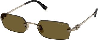 Miu Miu Brown Rectangular Ladies Sunglasses MU B50S 26C09Z 50