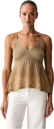 Twinset Aangesloten gebreide top - Dames - Tops - Geel - Maat: XS Viscose
