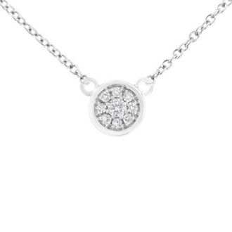 House of Brilliance 10K White Gold 1/4 Cttw Diamond Flower Pendant Necklace - Adjustable 16- chain at Nordstrom