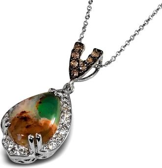 Le Vian Peacock Aquaprase 14K 3.93 Ct. Tw. Diamond & Aquaprase Candy Drop Pendant