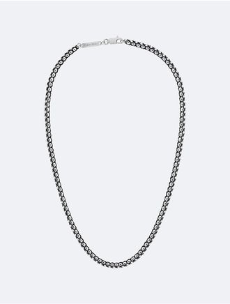 Calvin Klein Mens Braided Link Bracelet - Black - OS