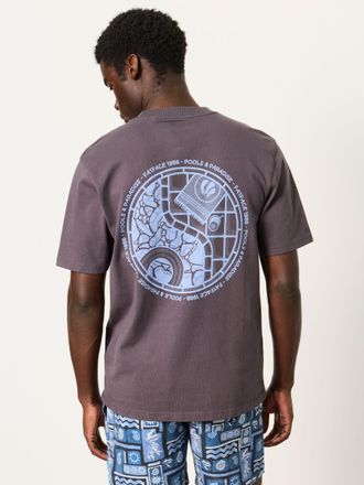 Fat Face FatFace Relaxed Fit Charcoal Grey Pools and Paradise Graphic Tshirt