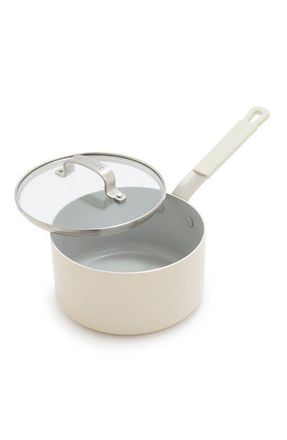GreenPan x Bobby Flay Professional Ceramic Nonstick 2.53-Quart Saucepan with Lid in Cream at Nordstrom