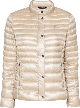 Lauren Ralph Lauren mock-neck down jacket - women - Polyester/Nylon/Duck Down/Duck Feathers/Nylon - L - Neutrals