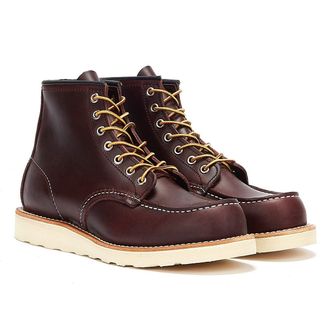 Red Wing Shoes Shoes Classic Moc Toe Excilbur Mens Black Cherry Boots - Burgundy Leather - Size UK 10