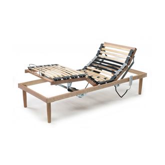 Talamo Italia Talamo Italia - Dmora - Somier Individual Dbuz, Somier De Listones De Madera Con Motor, 100% Made In Italy, Base Ortop&eacute;dica Reclinable Motorizada, 80x