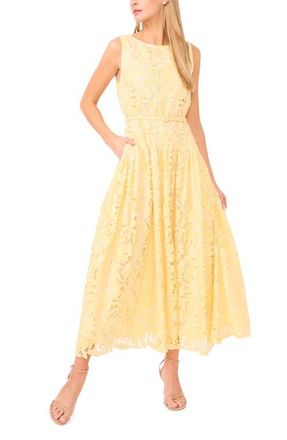 Ted Baker Meli Cutwork Lace Maxi Dress in Creamed Corn at Nordstrom, Size 14