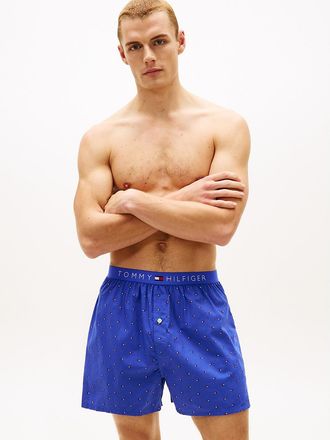 Tommy Hilfiger Mens Printed Woven Boxer - Blue - XL